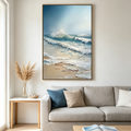 OCEANS EMBRACE:Textured Impasto Crashing Wave Canvas