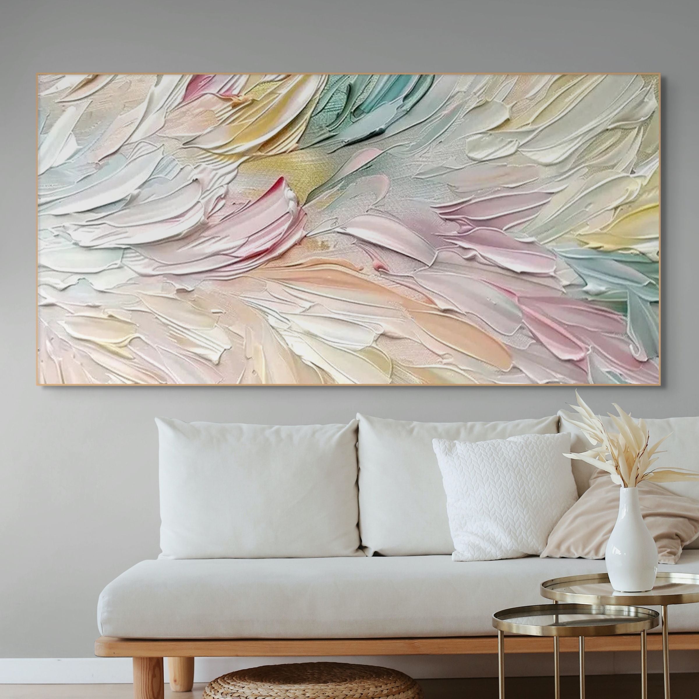 PASTEL DREAM: Soft Blended Hues Impasto Canvas