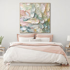 PASTEL FEATHERS: Textured Impasto Dreamy Soft Pastel Hues Canvas