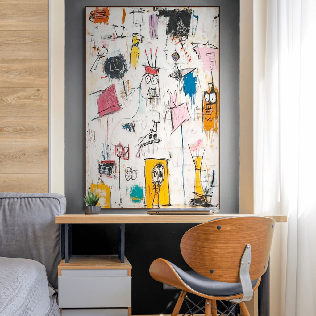 PLAYFUL GRAFFITI:Abstract Doodle Artwork Bold Colorful Characters
