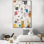 PLAYFUL GRAFFITI:Abstract Doodle Artwork Bold Colorful Characters