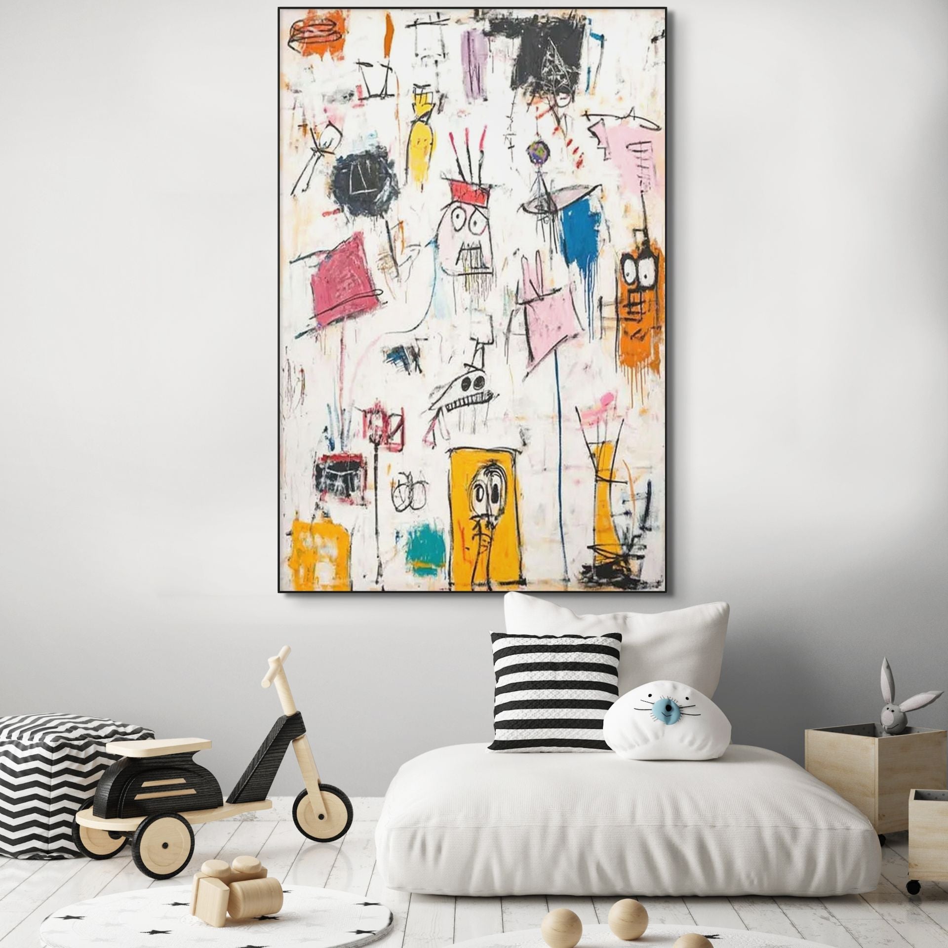 PLAYFUL GRAFFITI:Abstract Doodle Artwork Bold Colorful Characters