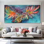 PLUMAGE FIRE: Vibrant Abstract Feather Art