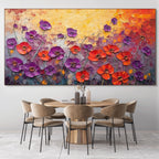 POPPY FIELD SYMPHONY: Multicolor Floral Oil Painting