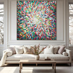 RADIANT BLOOM: Multicolor Radiant Impasto Canvas