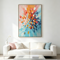 RADIANT BURST: Impasto Multicolored Joyful Energy Canvas