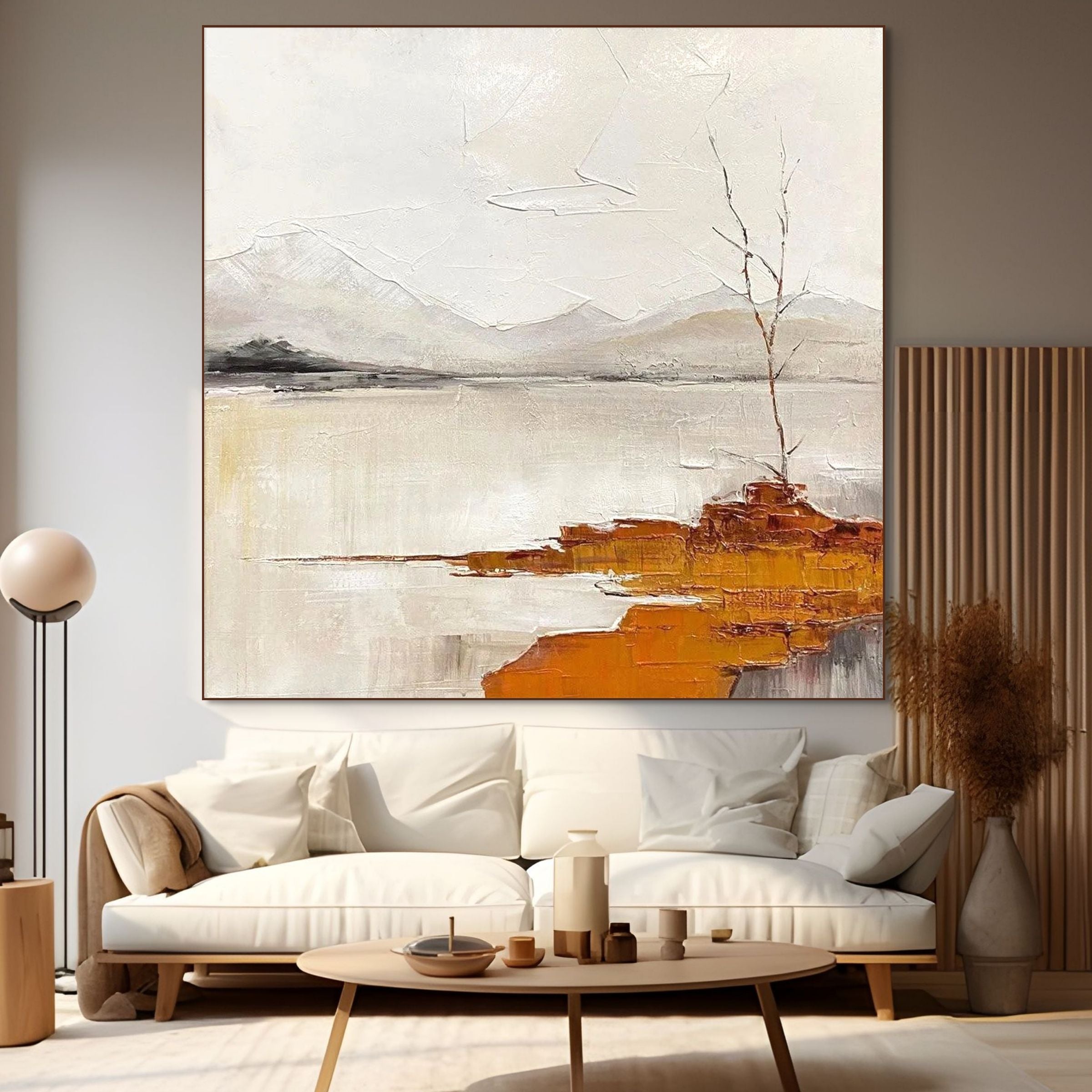 SERENE WATERS: Wabi Sabi Landscape Oil Painting