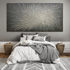SILVER SWIRL: Textured Impasto Mesmerizing Swirl Canvas