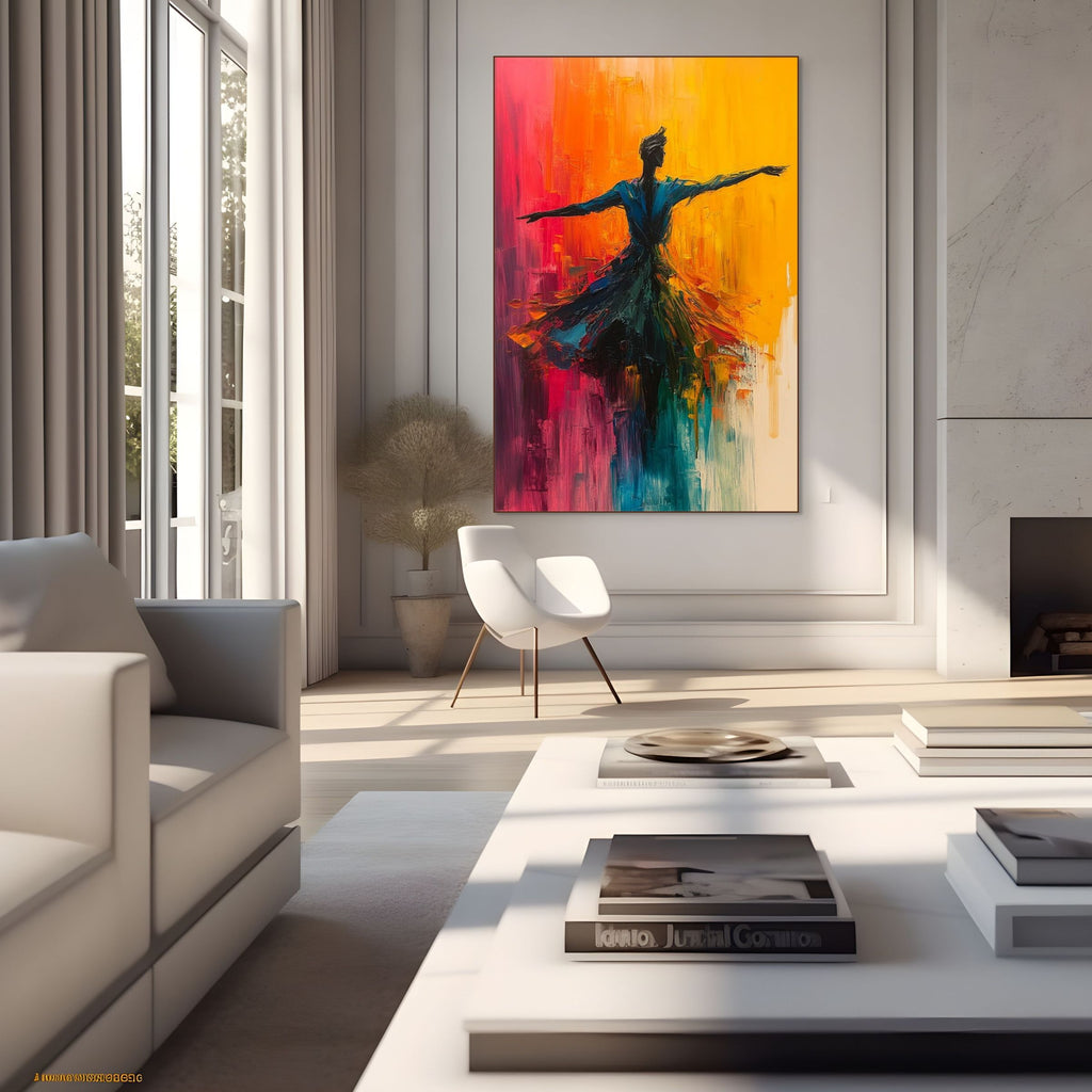 SOULFLIGHT: Bold Dancer Wall Art Impasto Canvas