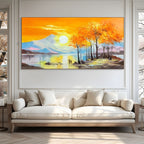 AUTUMN GLOW: Sunset Landscape Oil Painting