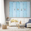 SURF STRIPES:Minimalist Textured Impasto Calm Beach Painting