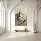 TERRA PEAK: Wabi Sabi Textured Mountain Landscape Impasto Painting