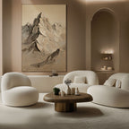 TERRA PEAK: Wabi Sabi Textured Mountain Landscape Impasto Painting