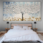 BLOSSOM DREAM: Impasto 3D Flower Tree Canvas