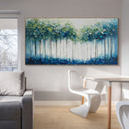 FOREST WHISPERS: Textured Lush Cool Tone Forest Canvas