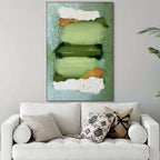 THE LONG RUN: Textured Abstract Landscape Green Endurance Runner Art