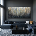 URBAN CASCADE: Impasto City Lights Rain Streaked Canvas
