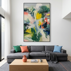 VERDANT RHYTHM: Textured Impasto Vibrant Dance Color Light Canvas