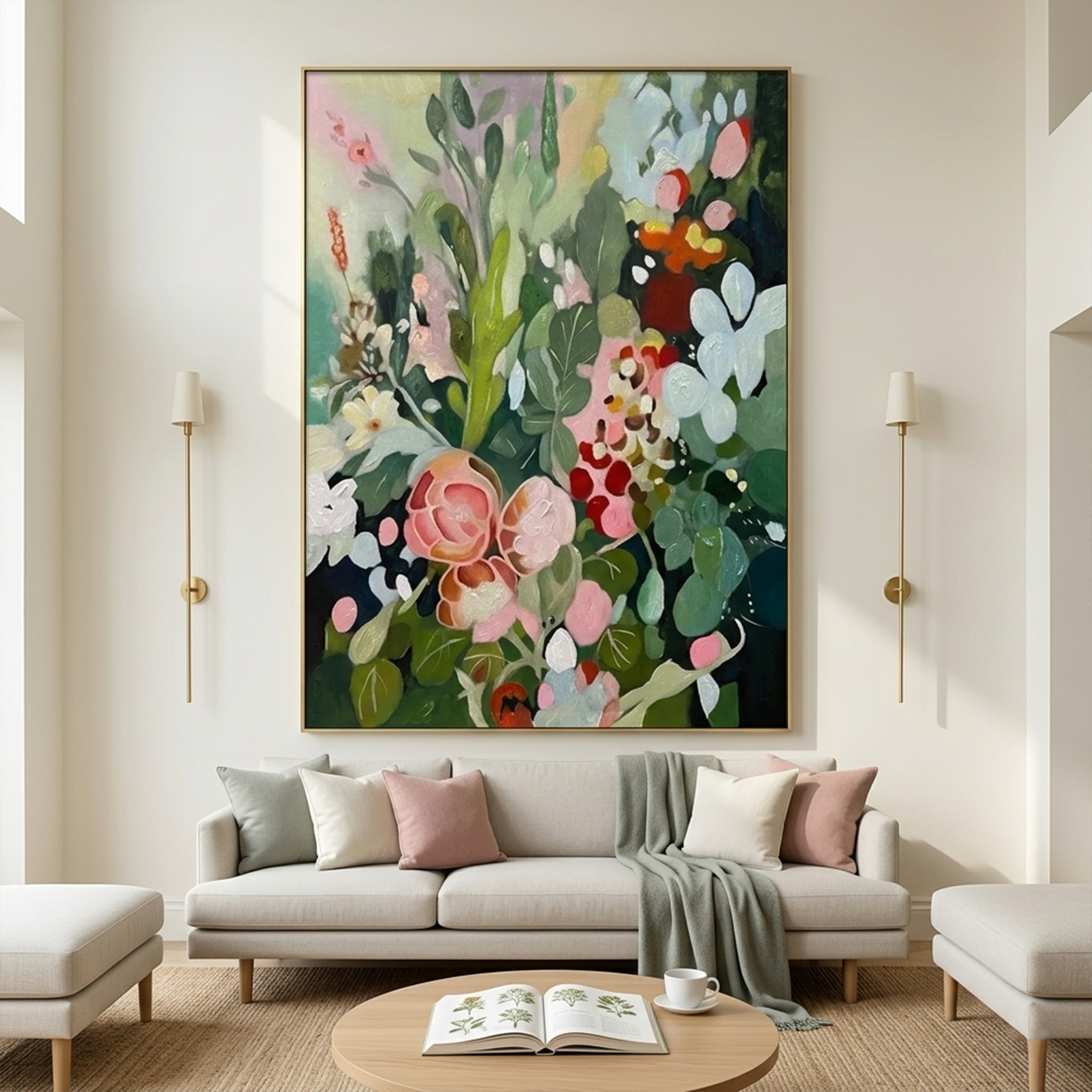 SECRET GARDEN: Vibrant Profusion Of Colorful Blooms Vertical Canvas