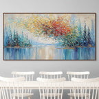 VIBRANT REFLECTIONS: Impasto Explosive Autumn Colors Canvas