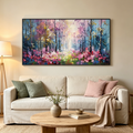 WHISPERING WOODS: Textured Impasto Vibrant Floral Forest Canvas