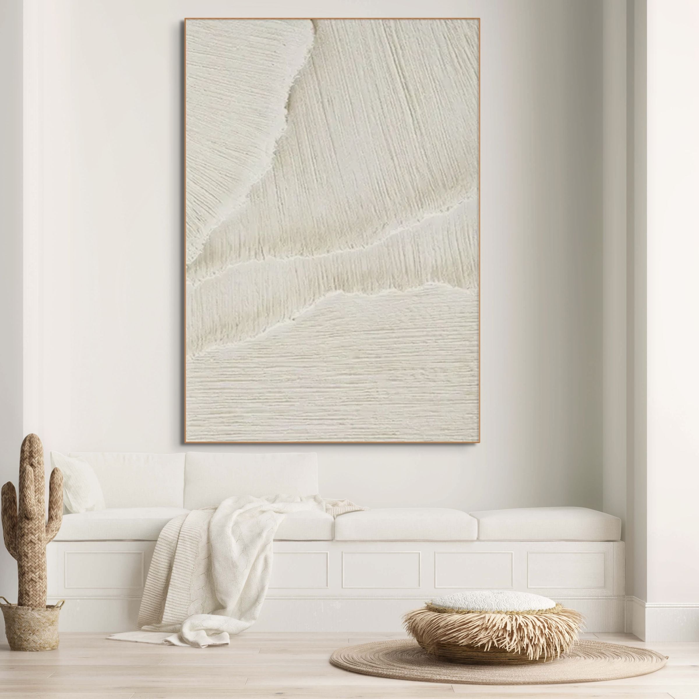 CASCADES: White Wabi Sabi Textured Wall Art