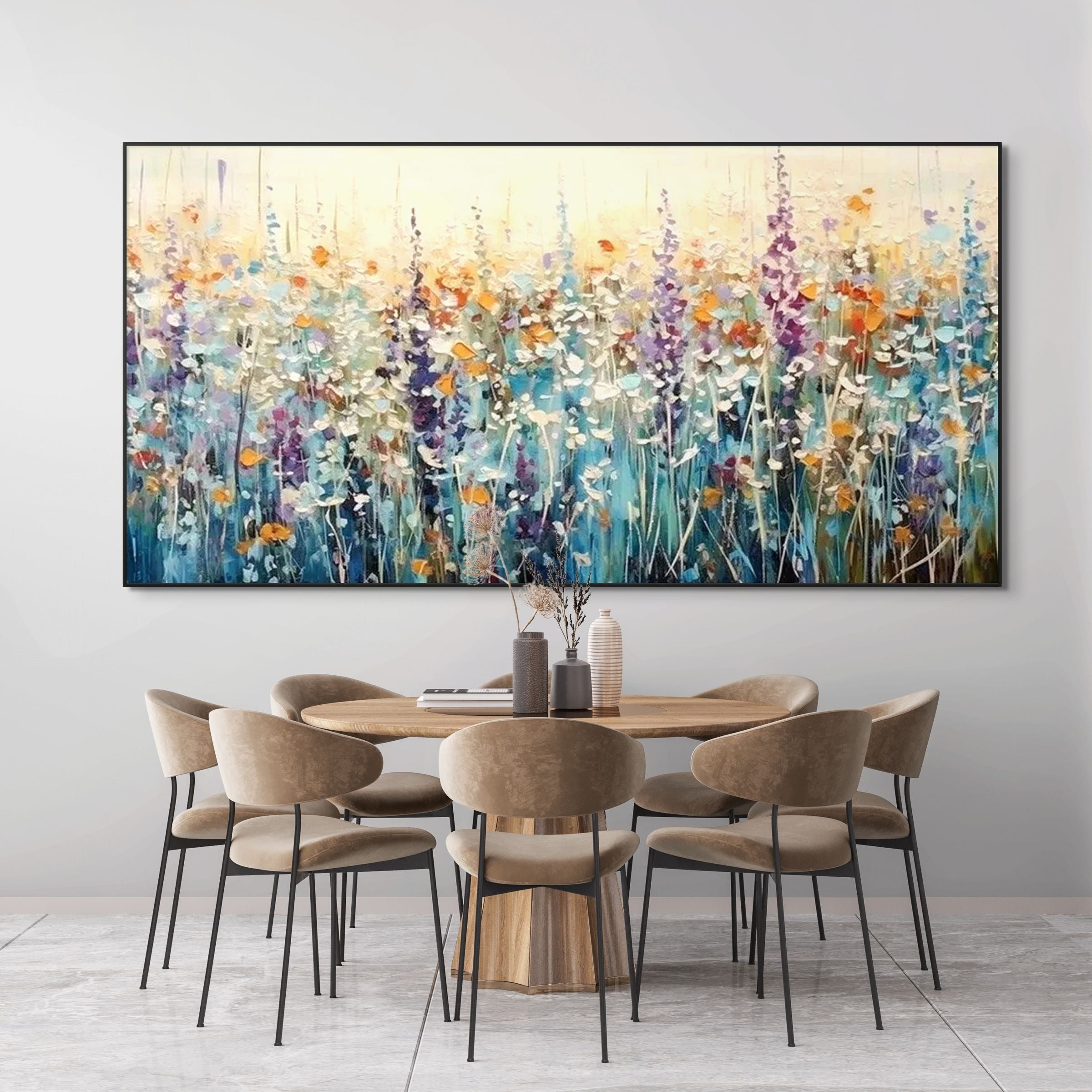 WILD MEADOW: Impasto Vibrant Wildflower Field Canva