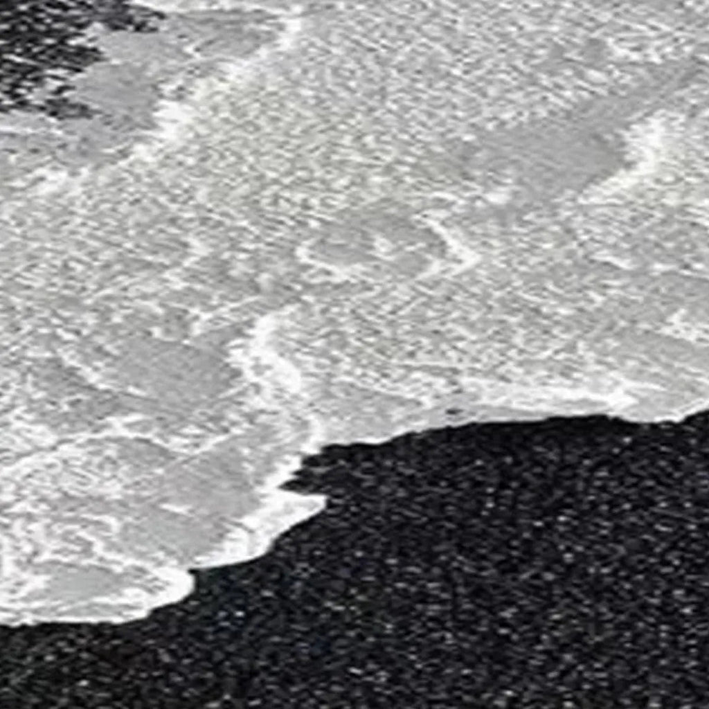 Abstract black and white ocean waves triptych art by Liam O'Connell, vertical wall decor