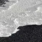 Abstract black and white ocean waves triptych art by Liam O'Connell, vertical wall decor