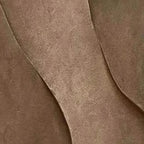 Close-up of brown abstract painting with textured angular curves, showcasing layered depth.