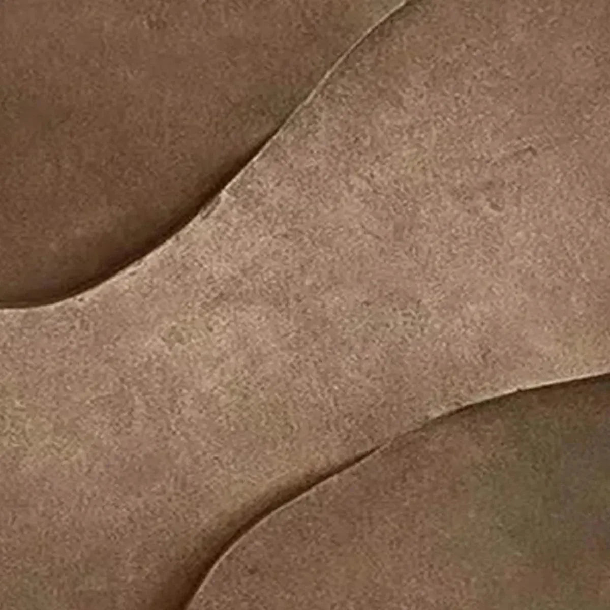 Close-up of brown textured abstract painting with coarse, swirling lines, showcasing earthy elegance. By Javier Ramirez.