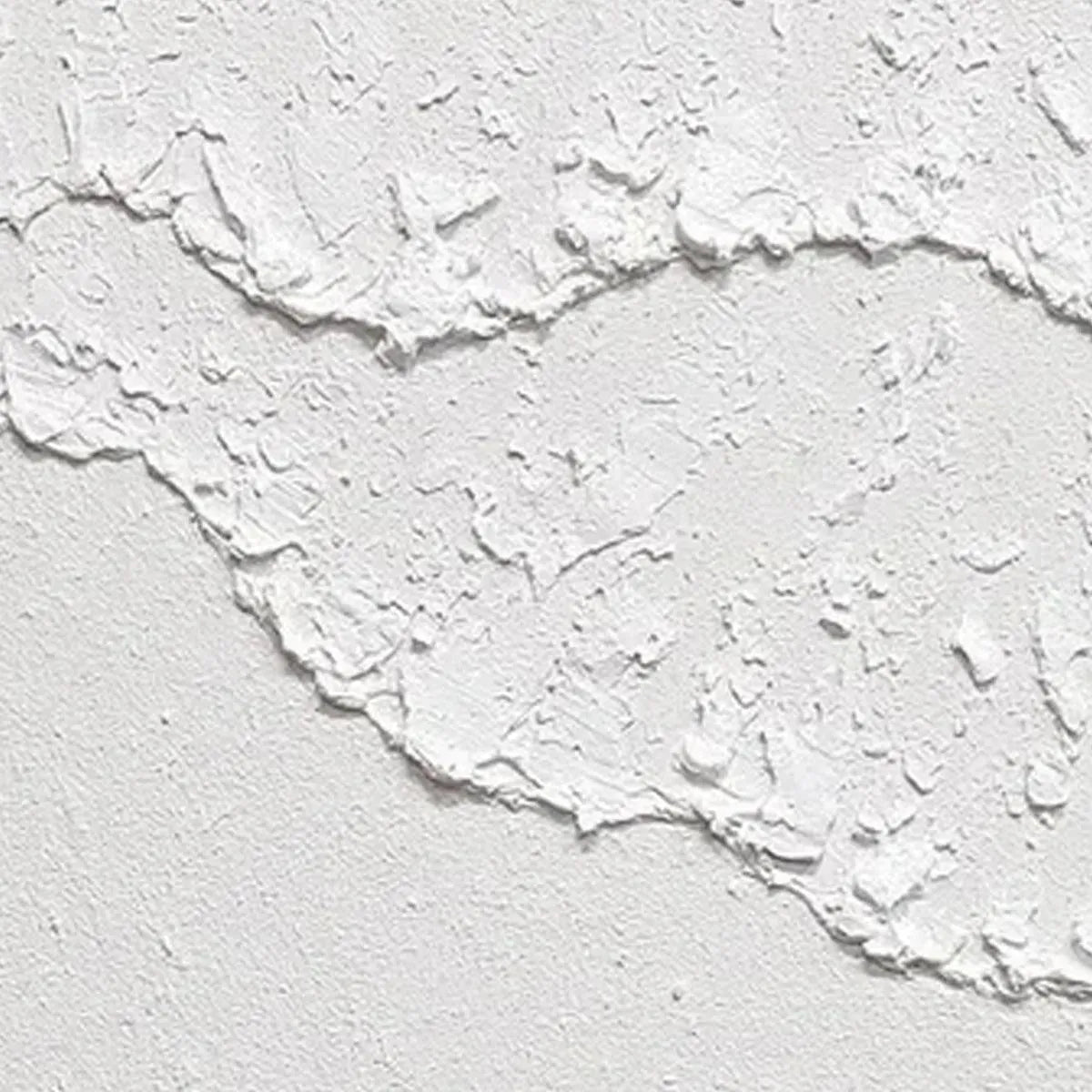White Textured Waves Diptych by Isabella Rossi: Close-up of white impasto on canvas. Textured abstract vertical wall art.