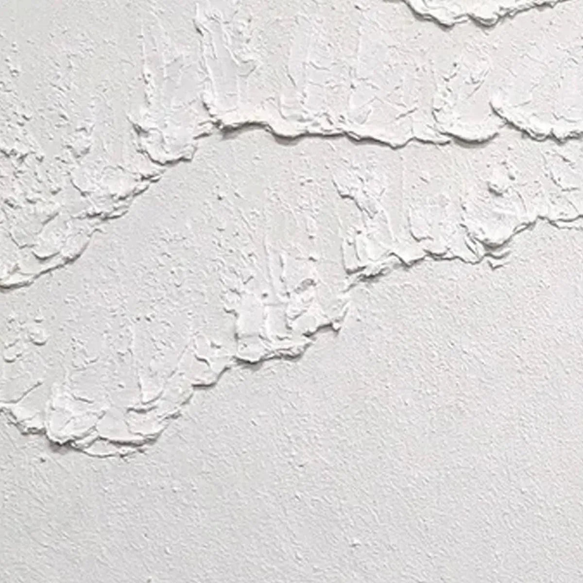 White Textured Waves Diptych by Isabella Rossi: Close-up of white impasto abstract art.