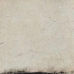 Javier Ramirez minimalist black and white landscape painting, textured abstract art. Vertical wall art for modern decor.
