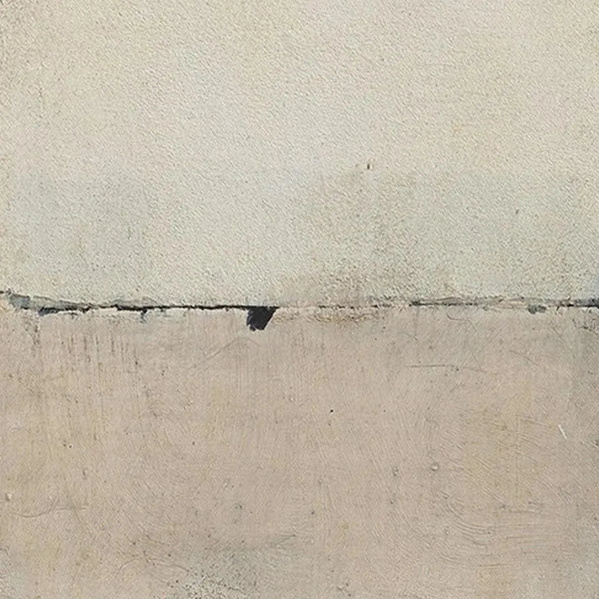 Minimalist Earthscape abstract painting by Javier Ramirez, neutral tones, textured canvas, vertical wall art.