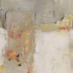 Javier Ramirez Neutral Abstraction: Minimalist vertical wall art in neutral tones and textured brushstrokes for modern decor.